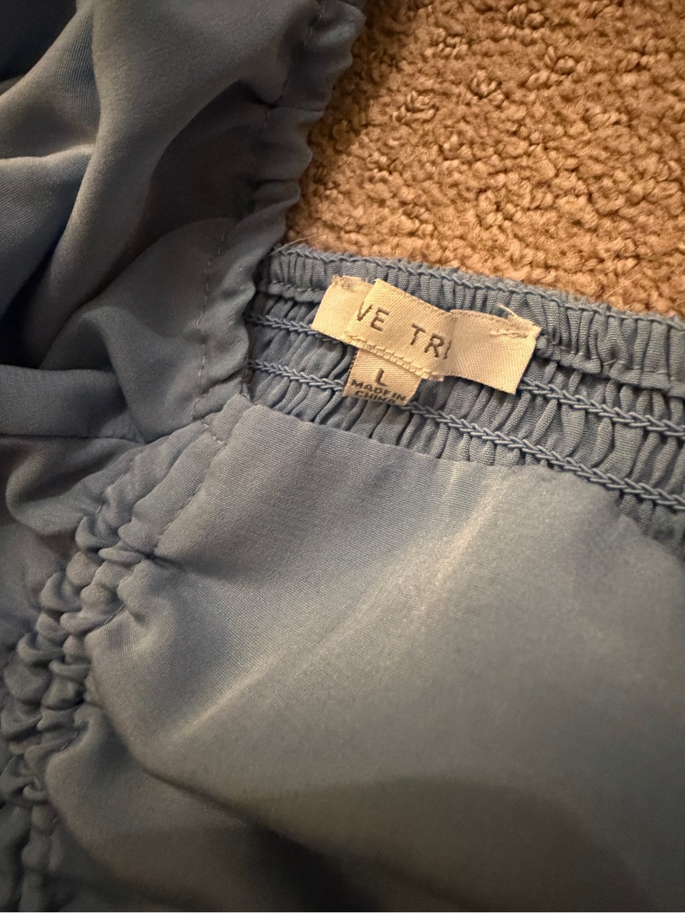 Love Tree Light Blue Smocked Mini Dress with Ruffle Trim - Picture 4 of 4
